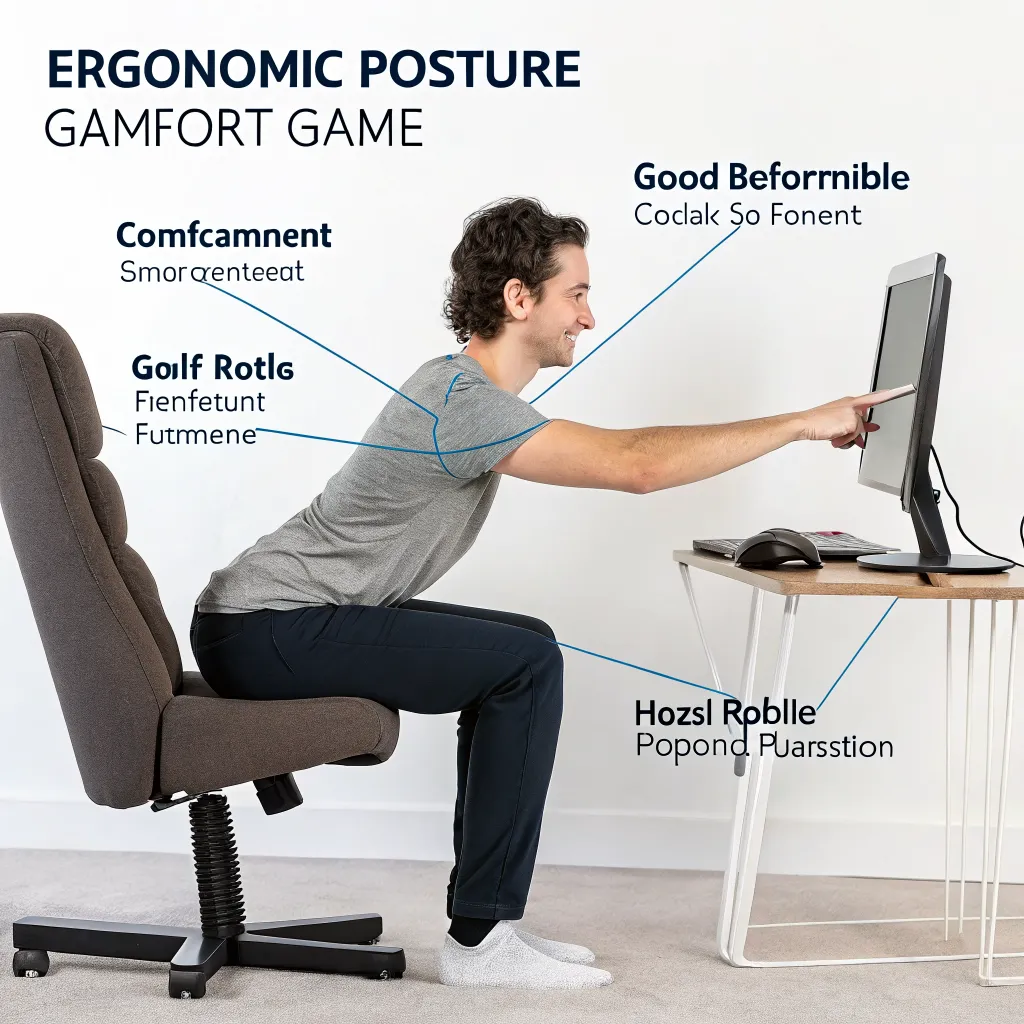 Oyun için ergonomik duruş illüstrasyonu